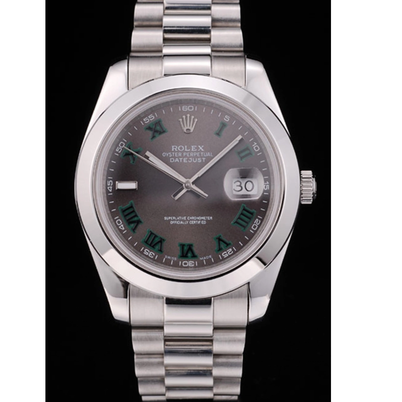 Aaa replica watch Swiss Steel Stainless Dial 42000 Grey Rolex Polished DateJust Bezel 0625